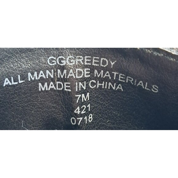 GUESS GGGreedy Women’s 7M Ankle Booties Block Heel Gold Metallic Chain - Picture 10 of 13